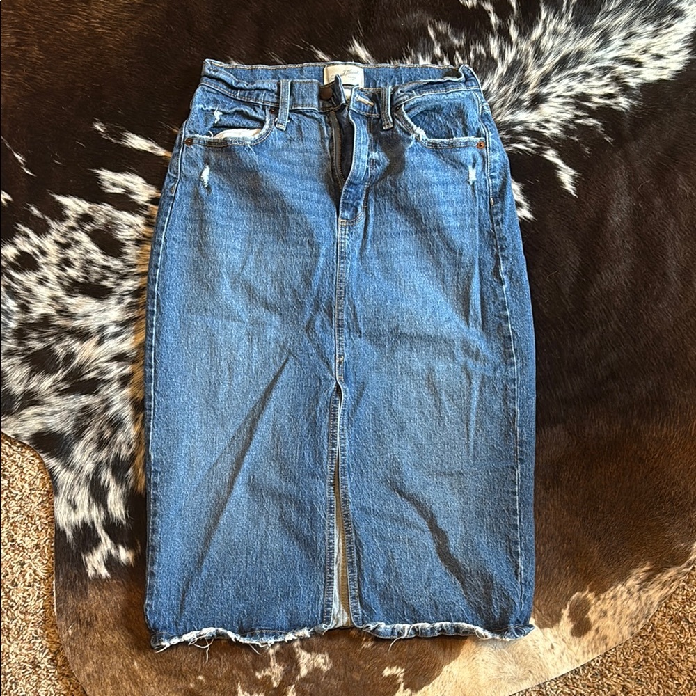 Universal Thread Blue Denim Midi Skirt